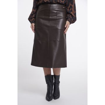 Rino Pelle Midi skirt Bruin foto 1