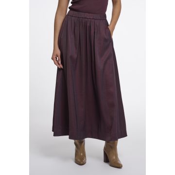 Rino Pelle Midi skirt Bordeaux rood foto 1