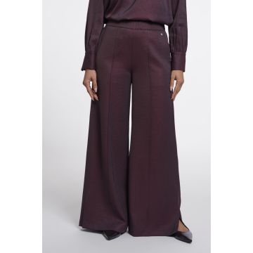 Rino Pelle Regular length wide leg pants Bordeaux rood foto 1