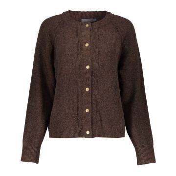 Geisha Cardigan gold buttons Bruin foto 1