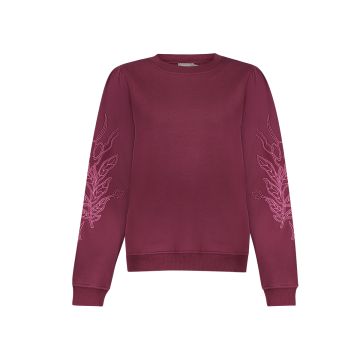 Geisha Sweat sleeve embroidery Bordeaux rood foto 1