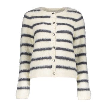 Geisha Cardigan stripe hairy Off White  foto 1