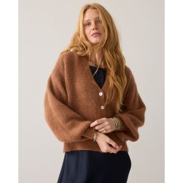 Summum Cardigan Mohair wool blend knit Camel foto 1