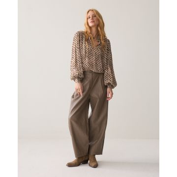 Summum Balloon trouser Soft faux leather Taupe foto 1