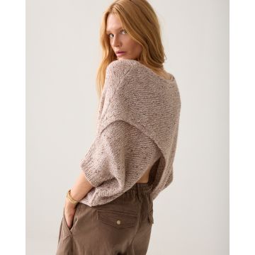 Summum Wrap sweater Subtle sequin blend knit Taupe foto 1
