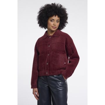 Rino Pelle Boxy jacket Bordeaux rood foto 1