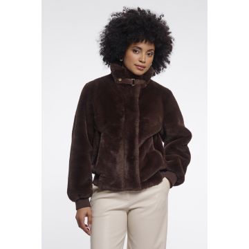 Rino Pelle Short faux fur jacket Bruin foto 1