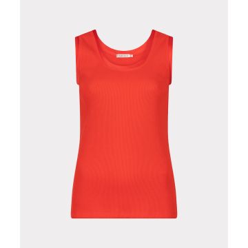EsQualo Singlet satin binding rib knit Rood foto 1
