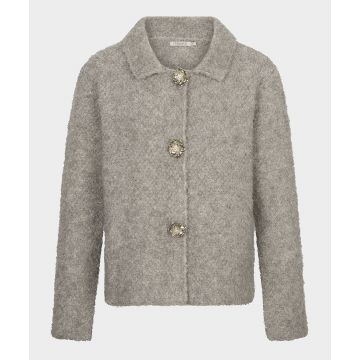 EsQualo Cardigan flower button Grijs foto 1