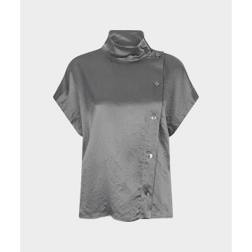 EsQualo Blouse wide buttons acetate Grijs foto 1