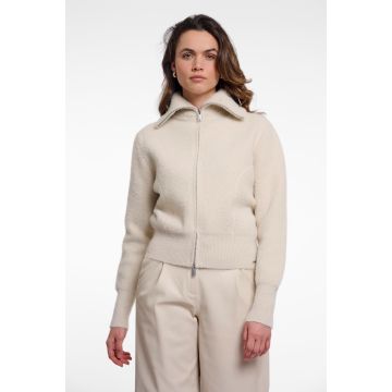 Rino Pelle Cardigan with zipper Beige foto 1