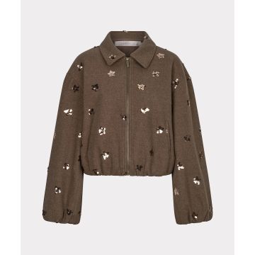 EsQualo Jacket flowers Bruin foto 1