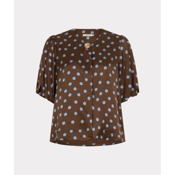 EsQualo Blouse balloon sleeve Polka Dot Multi Colour foto 1