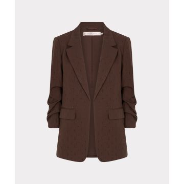 EsQualo Blazer 3/4 sleeve rhinestones Bruin foto 1
