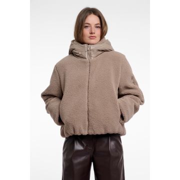 Rino Pelle Mixed material jacket with hood Beige foto 1