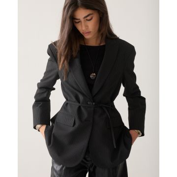 Summum Blazer Pinstripe Zwart foto 1