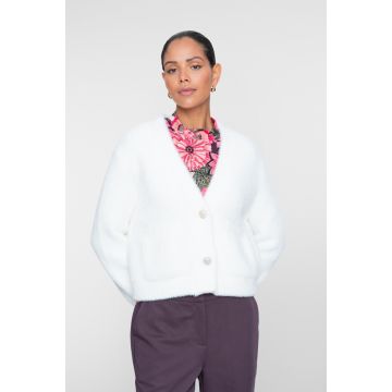 Geisha Cardigan V-neck hairy Wit foto 1
