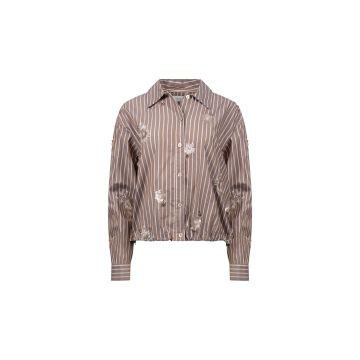 Nukus Newport Blouse Stripe Flower Taupe foto 1