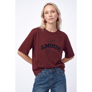 Florez Amour T-shirt Bordeaux rood foto 1