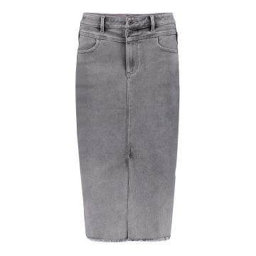 Geisha Jeans skirt met split in het voorpand. Grijs foto 1