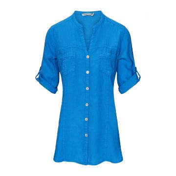 Dreamstar Z23 214 Plenno blouse linnen Kobaltblauw foto 1