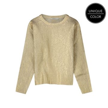 Summum Sweater gold coated wool blend knit Off White  foto 1