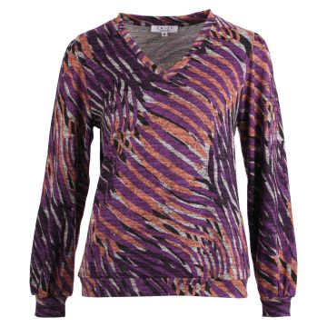 Enjoy Sweater V-hals allover print Paars foto 1