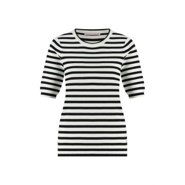 Studio Anneloes Luna stripe short slv pullover Off White  foto 1