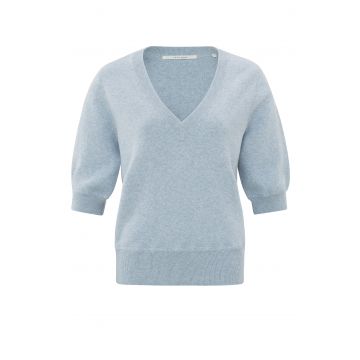 YAYA V-neck sweater with stitch det Lichtblauw foto 1