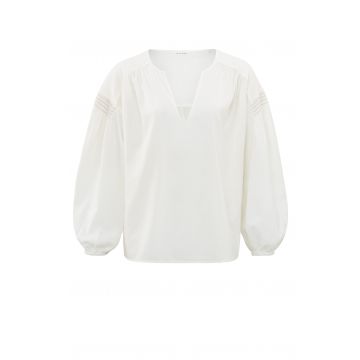 YAYA Woven long sleeve top with v-neck Off White  foto 1