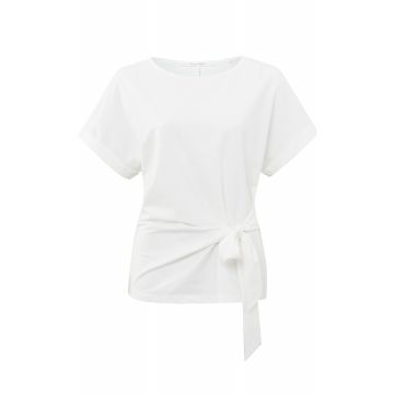 YAYA Round neck top with knotted detail Off White  foto 1