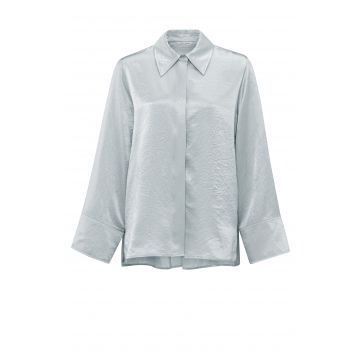 YAYA Satin Crinkle wide bLouse Grijs foto 1