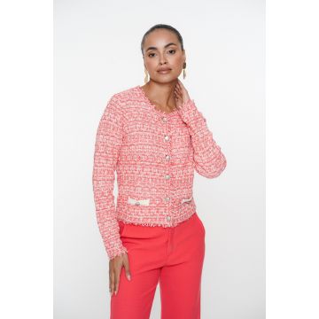 Geisha Jacket knit Koraalrood foto 1