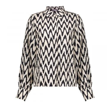 Geisha Blouse AOP bi-color Zwart foto 1