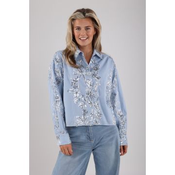Nukus Tessa Blouse Paillet Blauw foto 1