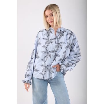 Nukus Jenna Blouse Embroidery Blauw foto 1