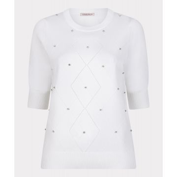 EsQualo Sweater knit embellishment Off White  foto 1