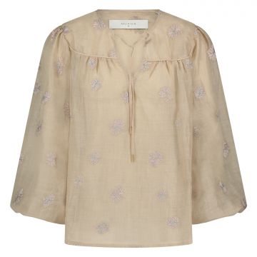 Nukus Kaoutar Blouse Embroidery Zand foto 1