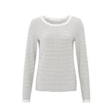 YAYA Striped long sleeve top Zwart foto 1