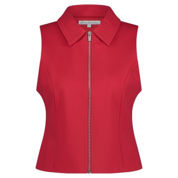Red Button Waistcoat zipper punta Rood foto 1