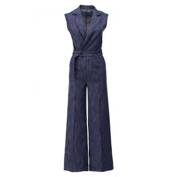 K - Design Jumpsuit in jeans look Blauw foto 1