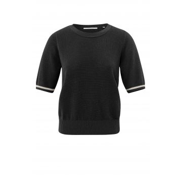 YAYA Textured sweater round neck Antraciet foto 1