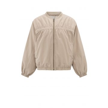 YAYA Nylon cropped bomber jacket Zand foto 1