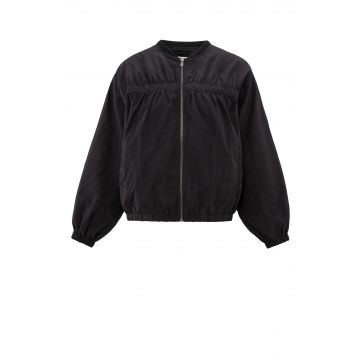 YAYA Nylon cropped bomber jacket Antraciet foto 1