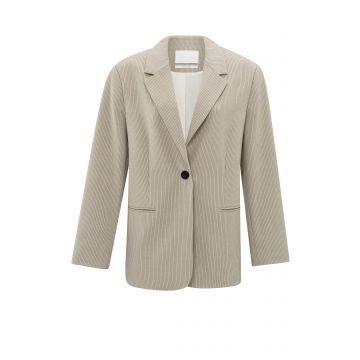 YAYA Woven pistripe oversized blazer Beige foto 1