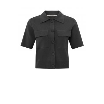 YAYA Short sleeve cardigan Antraciet foto 1