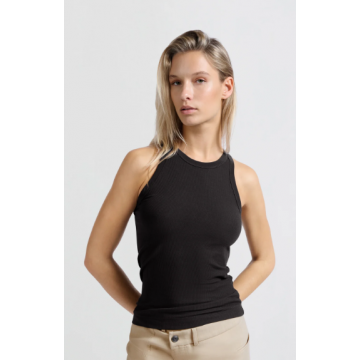YAYA Rib singlet Antraciet foto 1