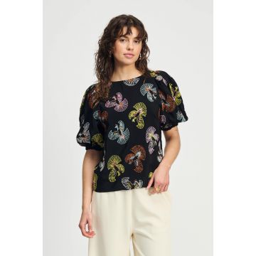 POM Amsterdam TOP - Embroidery Sky Black Zwart foto 1