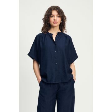 POM Amsterdam BLOUSE - Deep Dark Blue Blauw foto 1