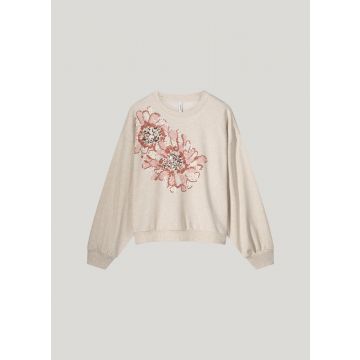 Summum Long sleeve embellished sweatshirt Beige foto 1